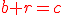 3$\red b+r=c